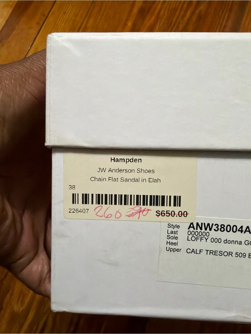 JW Anderson Tan Leather Chain Sandals 38 - Picture 6 of 6